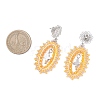Cross Oval Glass Seed Bead Woven Stud Earrings EJEW-MZ00595-02-4
