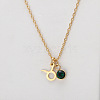 304 Stainless Steel Emerald Rhinestone Birth Stone Constellation Pendant Necklaces FS-WG76580-05-1