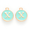 Golden Plated Alloy Enamel Charms X-ENAM-S118-05X-1