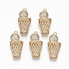 Brass Micro Pave Cubic Zirconia Pendants KK-S359-007-RS-1