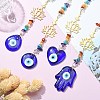 Gemstone Chip Beaded Pendant Decorations HJEW-JM01128-2