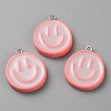 Opaque Resin Enamel Pendants RESI-WH0036-20J-2