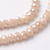 Electroplate Glass Beads Strands X-EGLA-F124-PL-A01-3