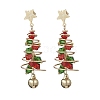 Brass Imitation Austrian Crystal Dangle Stud Earrings EJEW-TA00737-2