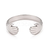 Non-Tarnish 304 Stainless Steel Double Hand Hug Open Cuff Ring for Women RJEW-C025-08B-P-3