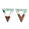 Transparent Resin & Walnut Wood Pendants RESI-ZX017-22-3