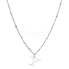 1Pc Brass Chain & 304 Stainless Steel Letter Pendant Necklaces NJEW-LP0001-35Y-P-1