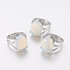 Opalite Wide Band Finger Rings X-RJEW-K224-A09-3