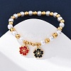 201 Stainless Steel Round Beaded Stretch Bracelets BJEW-C090-03G-C-3