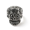 316 Stainless Steel Skull with Cross Finger Ring RJEW-C030-02D-AS-2