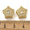 Rack Plating Brass Micro Pave Cubic Zirconia Beads KK-I718-44G-3