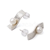 Natural Pearl Ear Studs EJEW-P286-48P-2