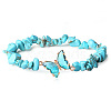 Fashionable Synthetic Turquoise Chips Beaded Bracelets TI6720-11-1