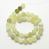 Natural New Jade Stone Frosted Round Bead Strands G-O039-06-8mm-2
