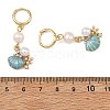 Natural Cultured Freshwater Pearl & Brass Enamel Hoop Dangle Earrings for Women EJEW-JE07268-02-5