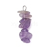 3Pcs Natural Rose Quartz & Amethyst & Lapis Lazuli Chip Beaded Constellation Pendants PALLOY-JF03043-07-3