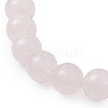 Natural Rose Quartz Stretch Bracelets with Angel Charms BJEW-JB11046-02-4