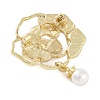 Alloy & Plastic Pearl Brooch JEWB-M045-01LG-B-2