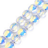 Electroplate Transparent Glass Beads Strands EGLA-N002-38-C01-1