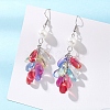 Glass & Plastic Pearl Teardrop Tassel Dangle Earrings EJEW-JE06818-2