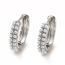 Acrylic Pearl Beaded Hoop Earrings EJEW-K093-10P