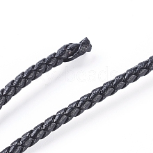 Round Folded Bolo Braided Imitation Leather Cord LC-G008-B01