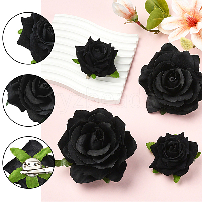 Cloth & Iron Alligator Hair Clips AJEW-SP0002-84B-1