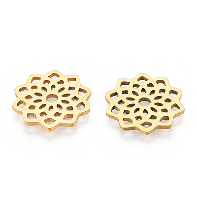 304 Stainless Steel Filigree Joiners Links STAS-T044-40G-1