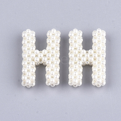 Handmade ABS Plastic Imitation Pearl Woven Beads FIND-T039-18-H-1
