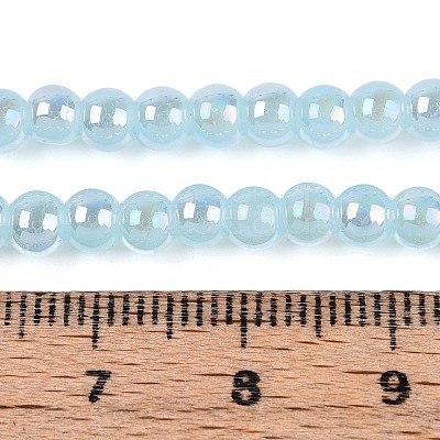Electroplate Imitation Jade Glass Beads Strands GLAA-T032-J4mm-AB04-1