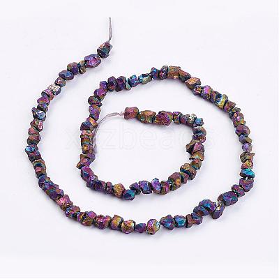 Electroplated Natural Pyrite Bead Strands G-G673-03D-1