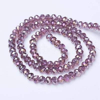 Electroplate Glass Beads Strands EGLA-A034-T1mm-B10-1