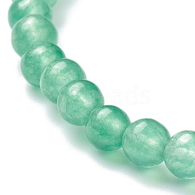 Dyed Natural Jade Beaded Stretch Bracelets BJEW-A117-A-34-1