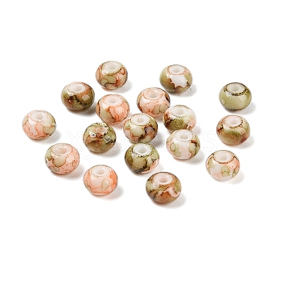 Opaque Spray Painted Glass Beads GLAA-G118-01P-1