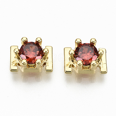 Brass Micro Pave Cubic Zirconia Cabochons KK-S061-48G-E-NR-1