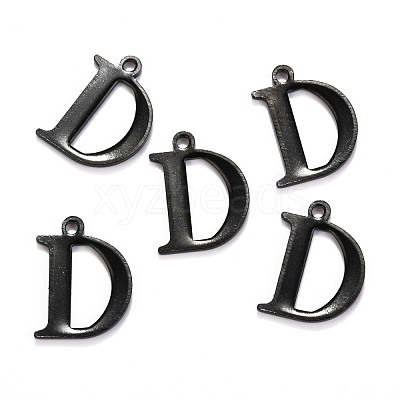 304 Stainless Steel Alphabet Charms STAS-H122-D-EB-1