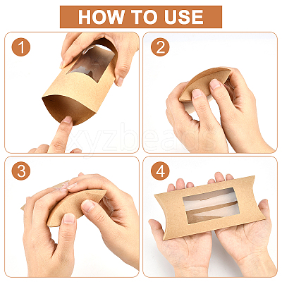 30Pcs 2 Colors Kraft Paper Pillow Candy Box CON-PH0002-49-1