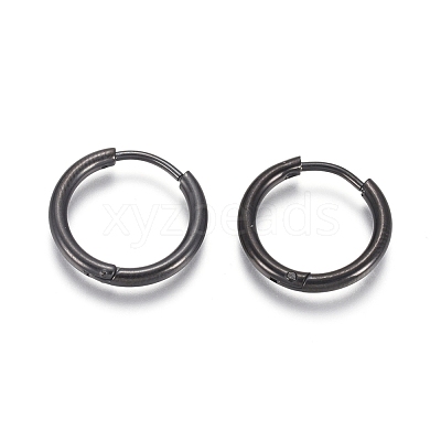 304 Stainless Steel Huggie Hoop Earrings EJEW-F111A-17mm-B-1