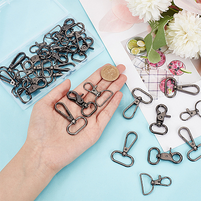 30Pcs 3 Styles Zinc Alloy Swivel Lobster Claw Clasps FIND-WR0009-68B-1