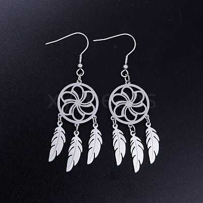 Tarnish Resistant 201 Stainless Steel Chandelier Earrings STAS-S105-JN357-1-1