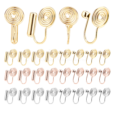 20pcs 5 style Brass Cuff Earring Settings KK-PH0003-94-1