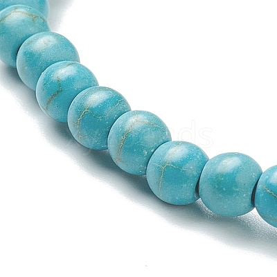 Synthetic Turquoise Beaded Stretch Bracelets BJEW-A117-A-18-1