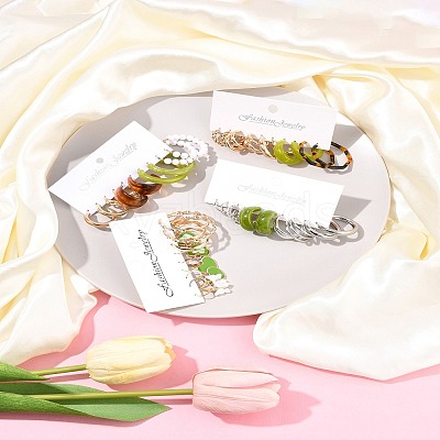 5 Sets 5 Colors Alloy Hoop Earring Sets EJEW-FS0001-23A-1