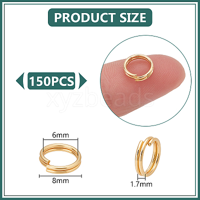 150Pcs 304 Stainless Steel Split Rings STAS-UN0063-22-1