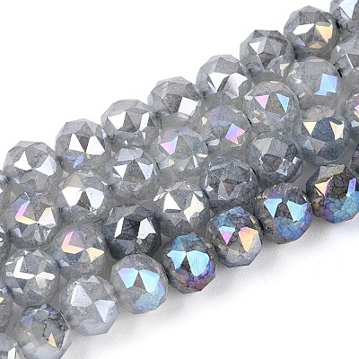 Anti-Tarnish Electroplate Glass Beads Strands GLAA-N064-6mm-01-1