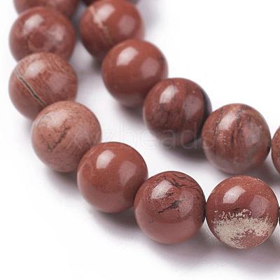 Natural Red Jasper Beads Strands G-F348-02-8mm-1