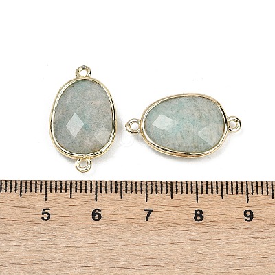 Natural Amazonite Faceted Connector Charms G-K347-11G-04-1