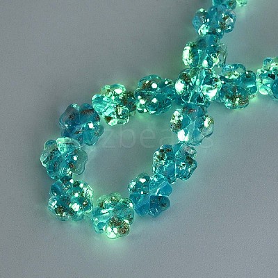 Luminous Handmade Gold Foil Glass Beads Strands FOIL-N029-01G-1