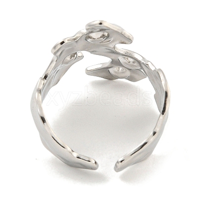 Tarnish Resistant 304 Stainless Steel Cuff Finger Ring Components STAS-P365-29P-1