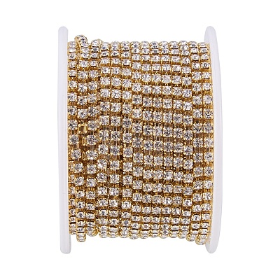 Brass Rhinestone Strass Chains CHC-T001-SS10-01C-1